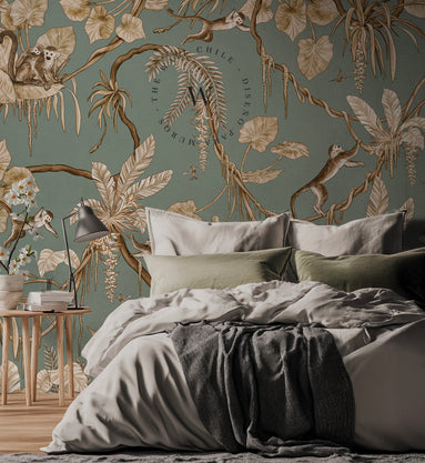 Playful Monkeys – Vintage Green