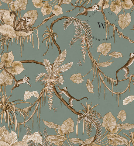 Playful Monkeys – Vintage Green