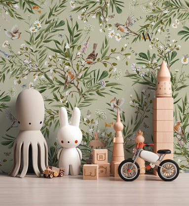 Playful Robins – Green