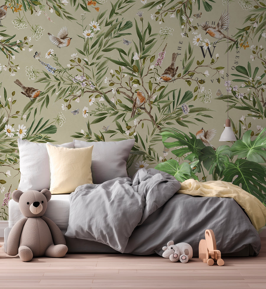 Playful Robins – Green