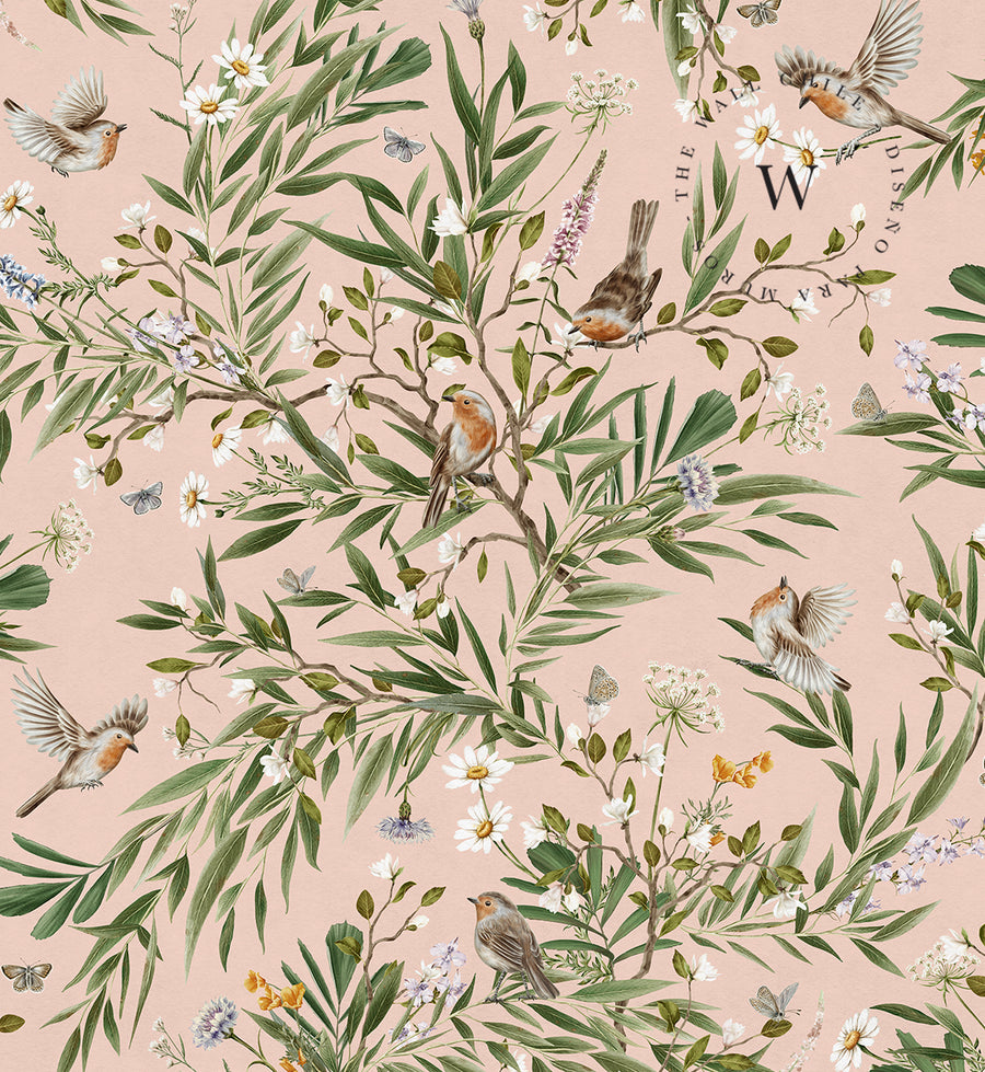 Playful Robins – Pink
