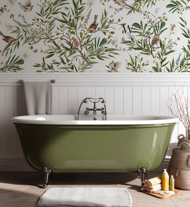 Playful Robins – White