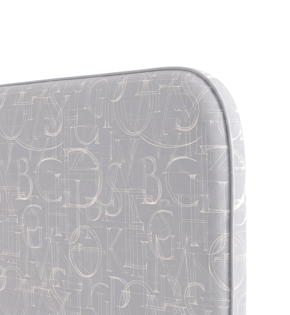 Respaldo de cama Alfabet — detalle de la tela