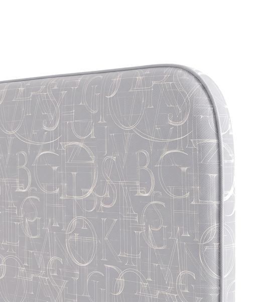 Respaldo de cama Alfabet — detalle de la tela