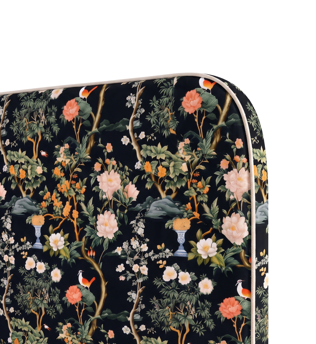Respaldo de cama Dark Chinoiserie — detalle de la tela