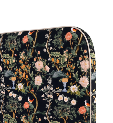 Respaldo de cama Dark Chinoiserie — detalle de la tela
