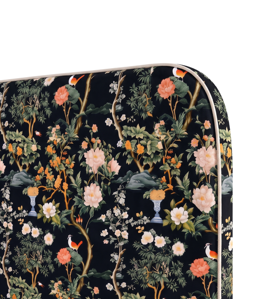 Respaldo de cama Dark Chinoiserie — detalle de la tela