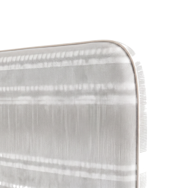 Respaldo de cama Etno Grey — detalle de la tela