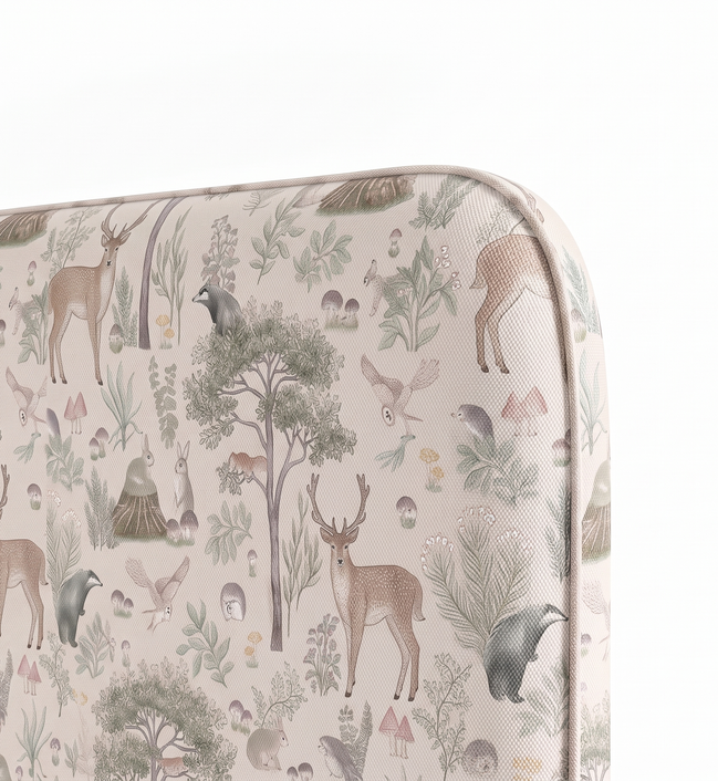 Respaldo de cama Fantastic Forest Beige — detalle de la tela