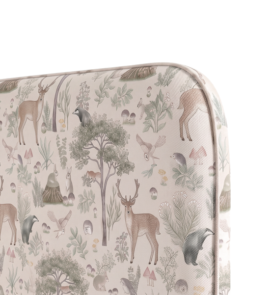 Respaldo de cama Fantastic Forest Beige — detalle de la tela