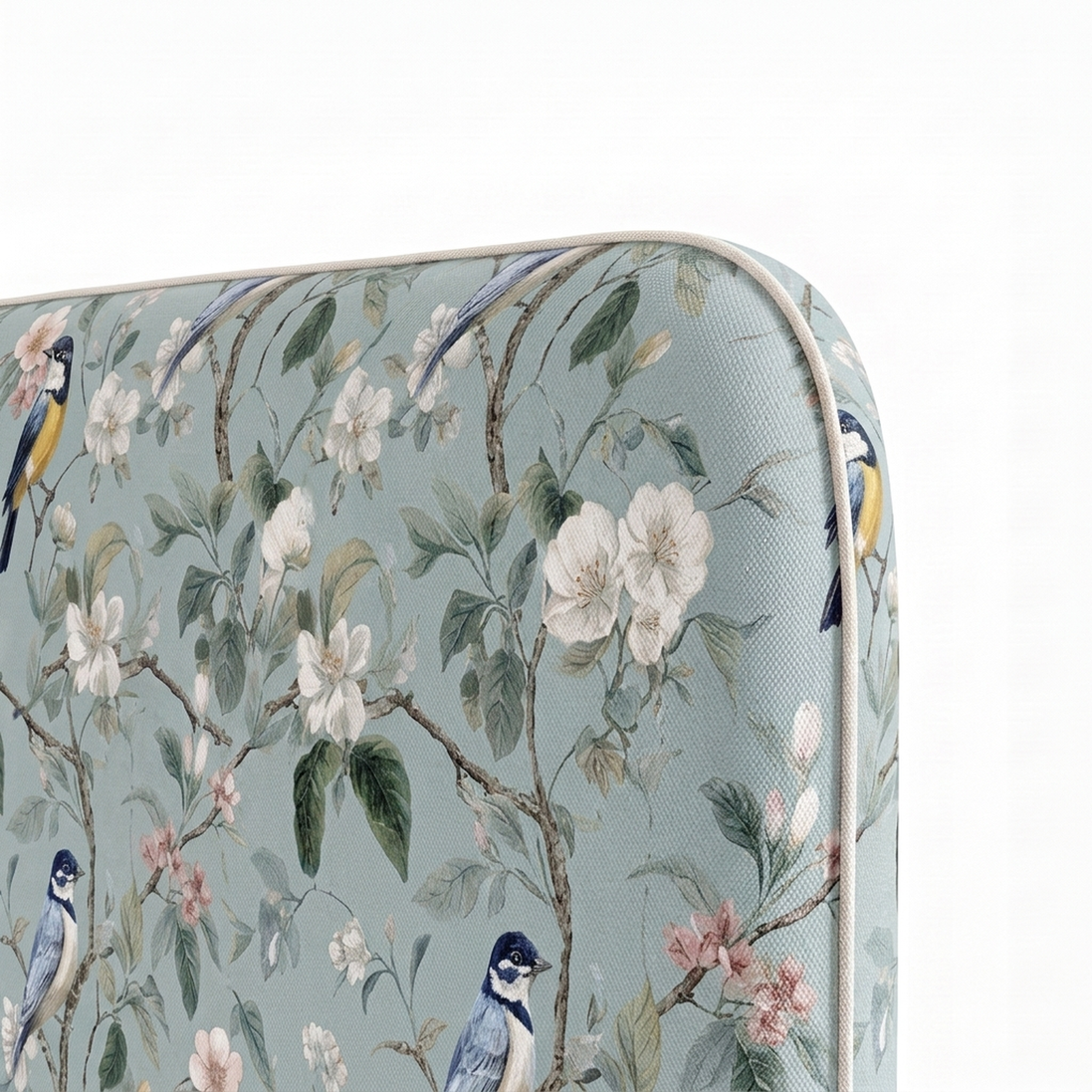 Respaldo de cama Magnolia Bird — detalle de la tela