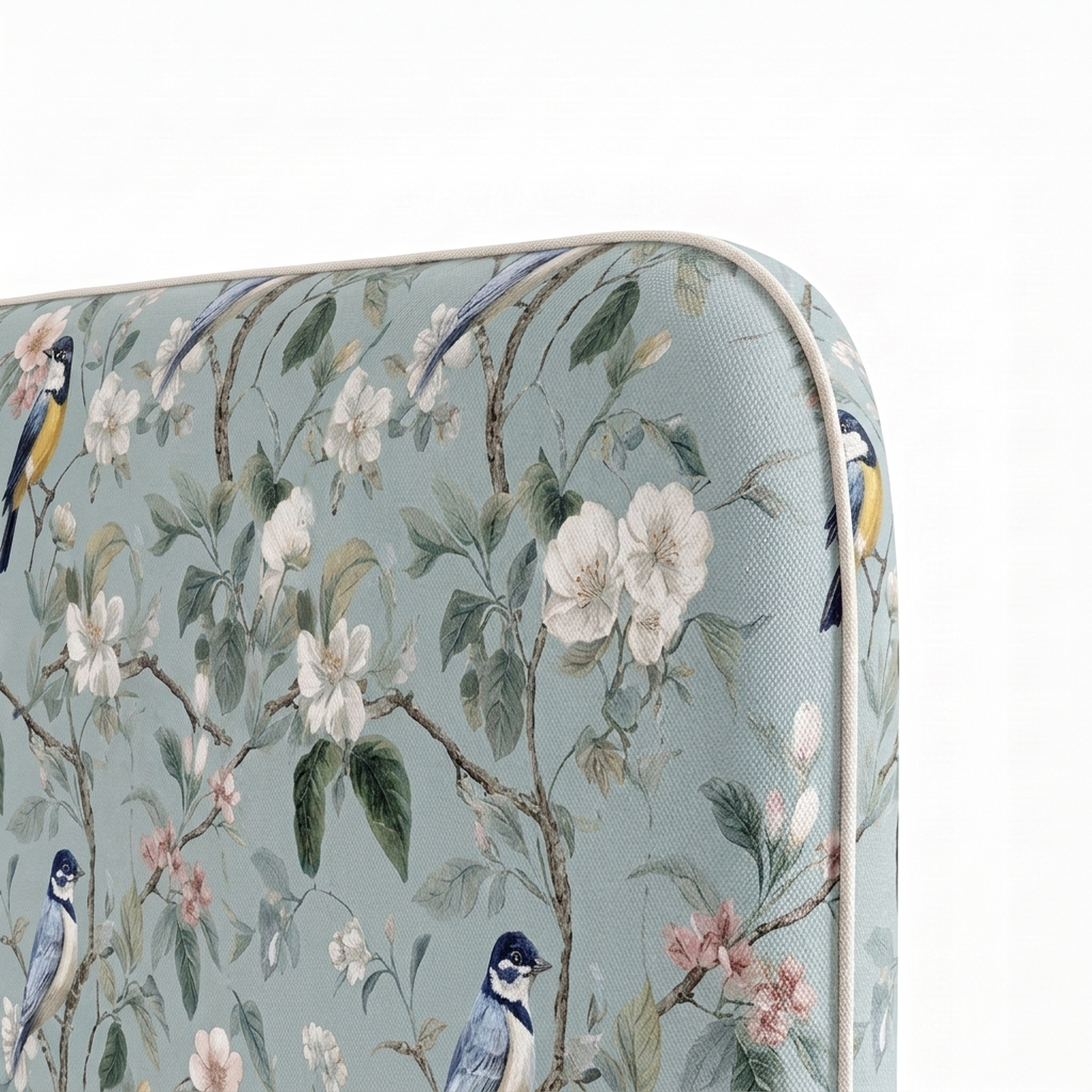 Respaldo de cama Magnolia Bird — detalle de la tela