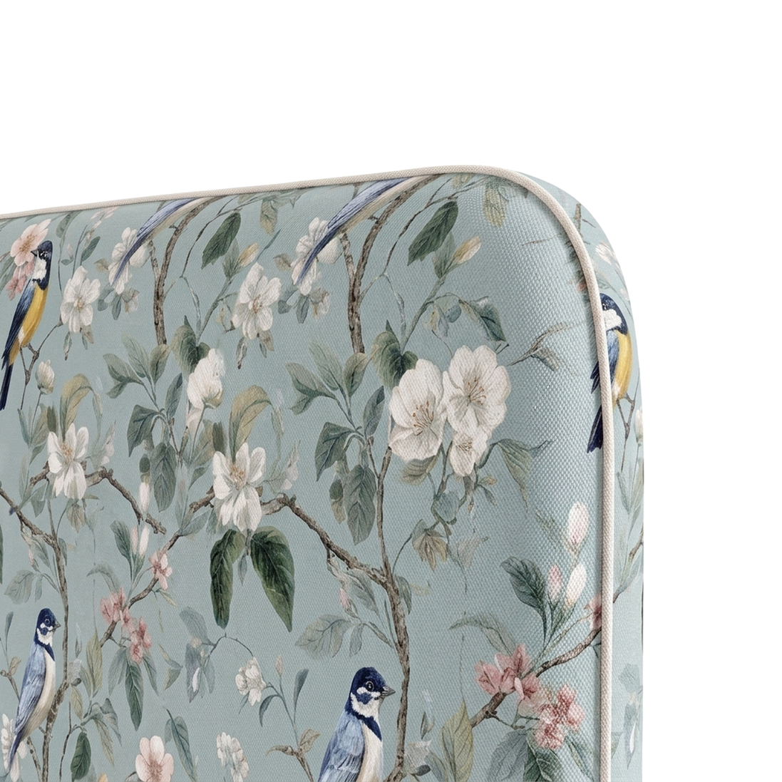 Respaldo de cama Magnolia Bird — detalle de la tela
