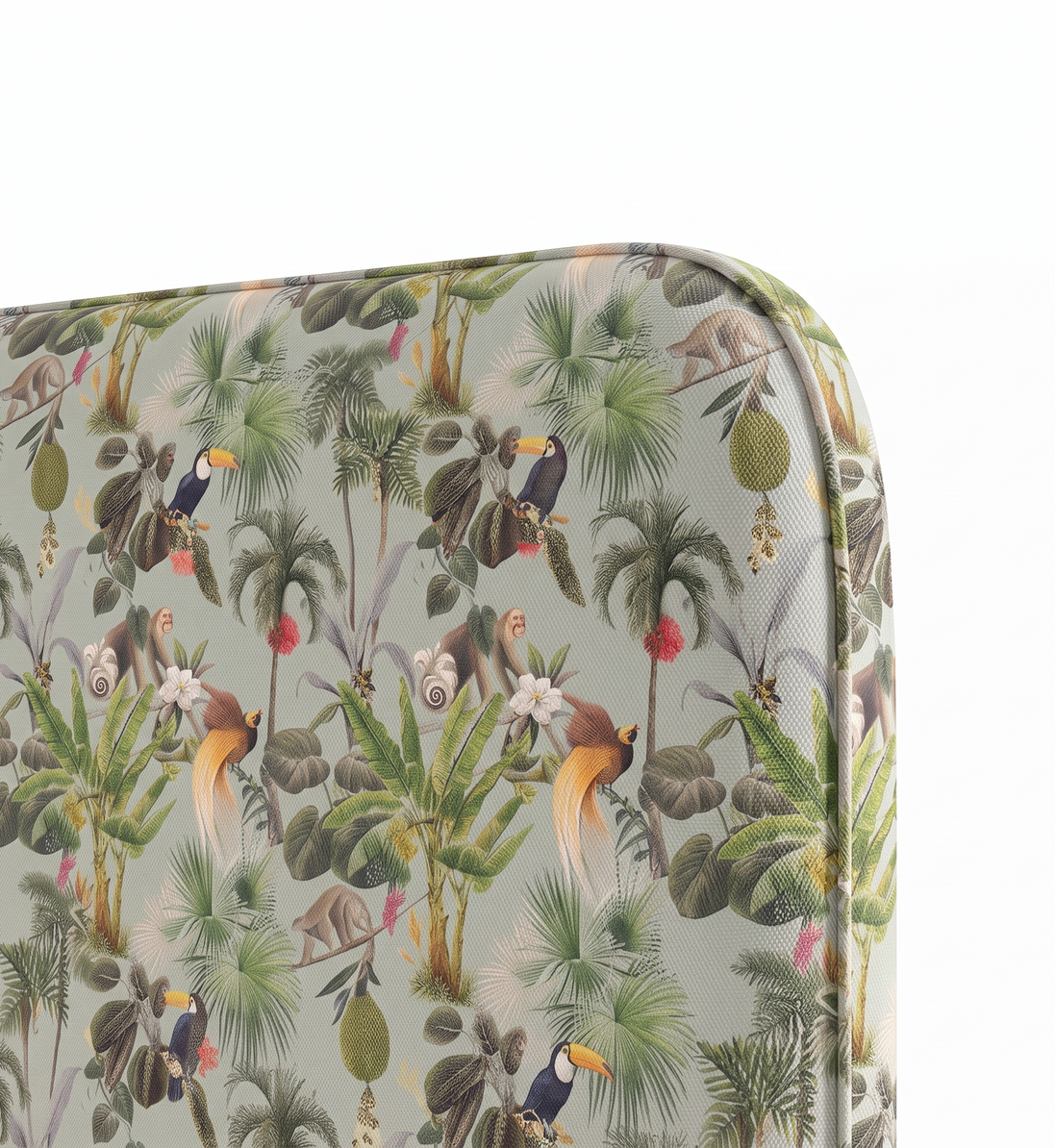 Respaldo de cama Mint Jungle — detalle de la tela