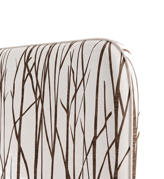 Respaldo de cama Neutral Trees — detalle de la tela