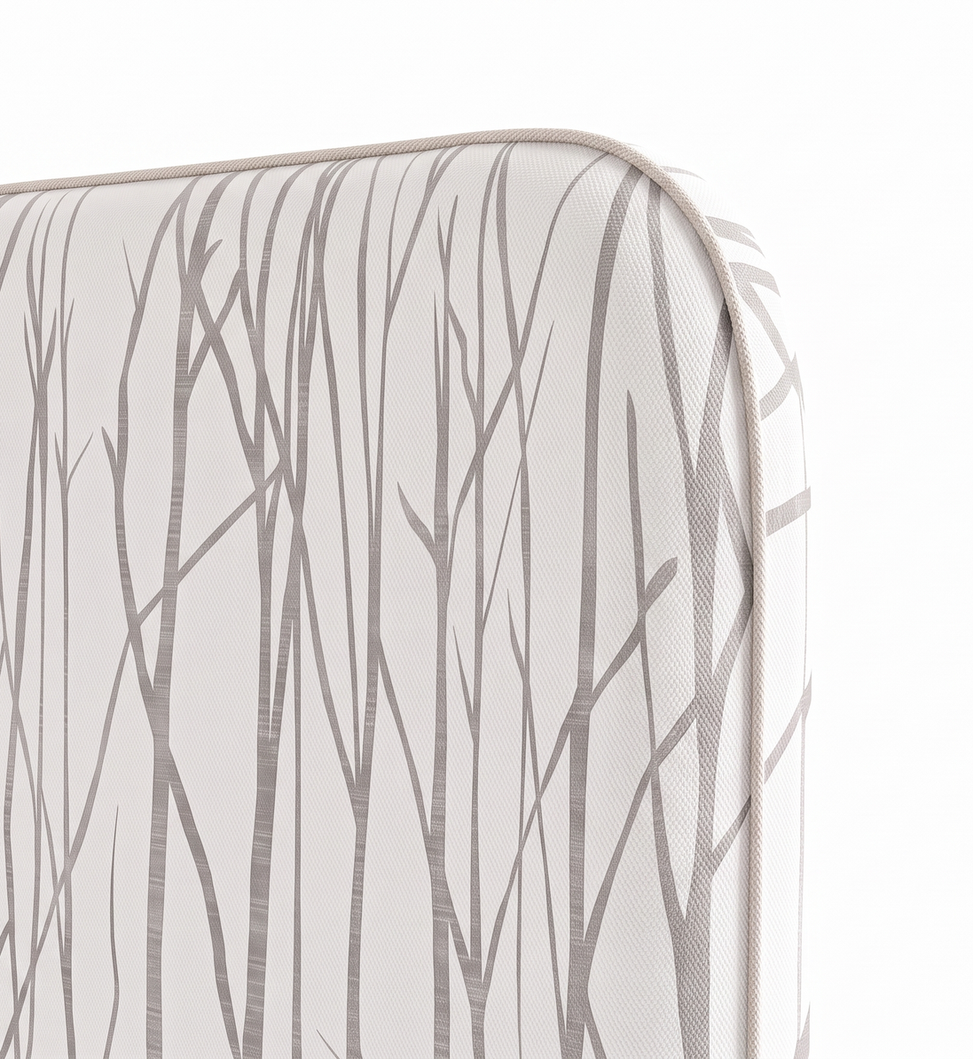 Respaldo de cama Neutral Trees Grey — detalle de la tela