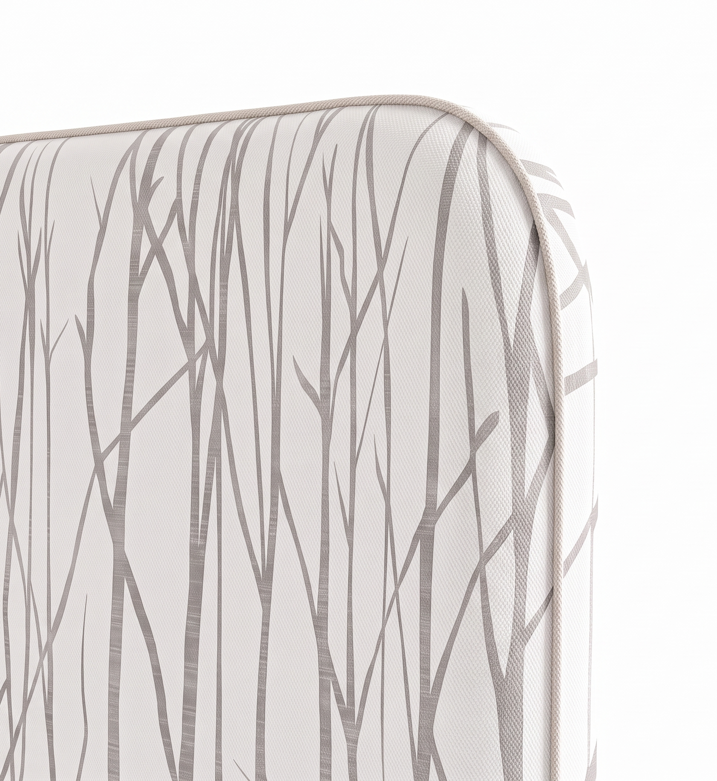 Respaldo de cama Neutral Trees Grey — detalle de la tela