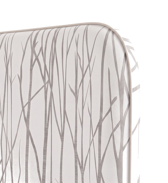 Respaldo de cama Neutral Trees Grey — detalle de la tela