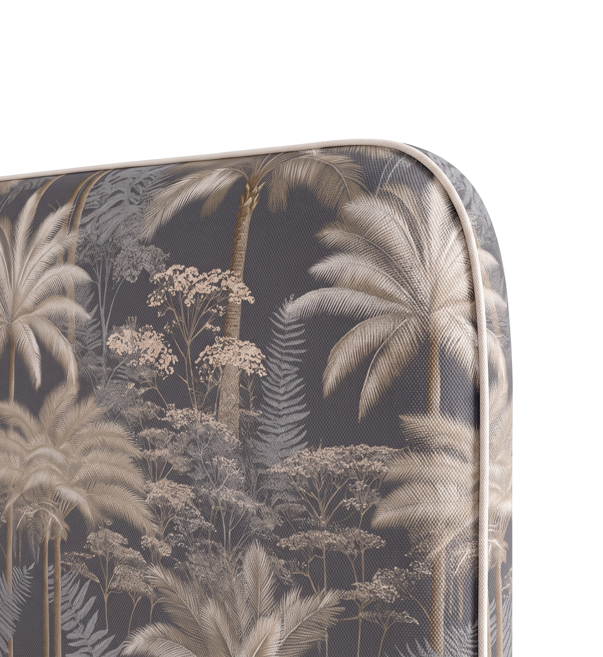 Respaldo de cama Palm Elegance — detalle de la tela