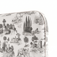 Respaldo de cama Toile de Jouy Black — detalle de la tela