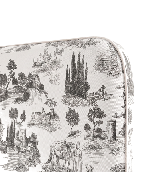 Respaldo de cama Toile de Jouy Black — detalle de la tela