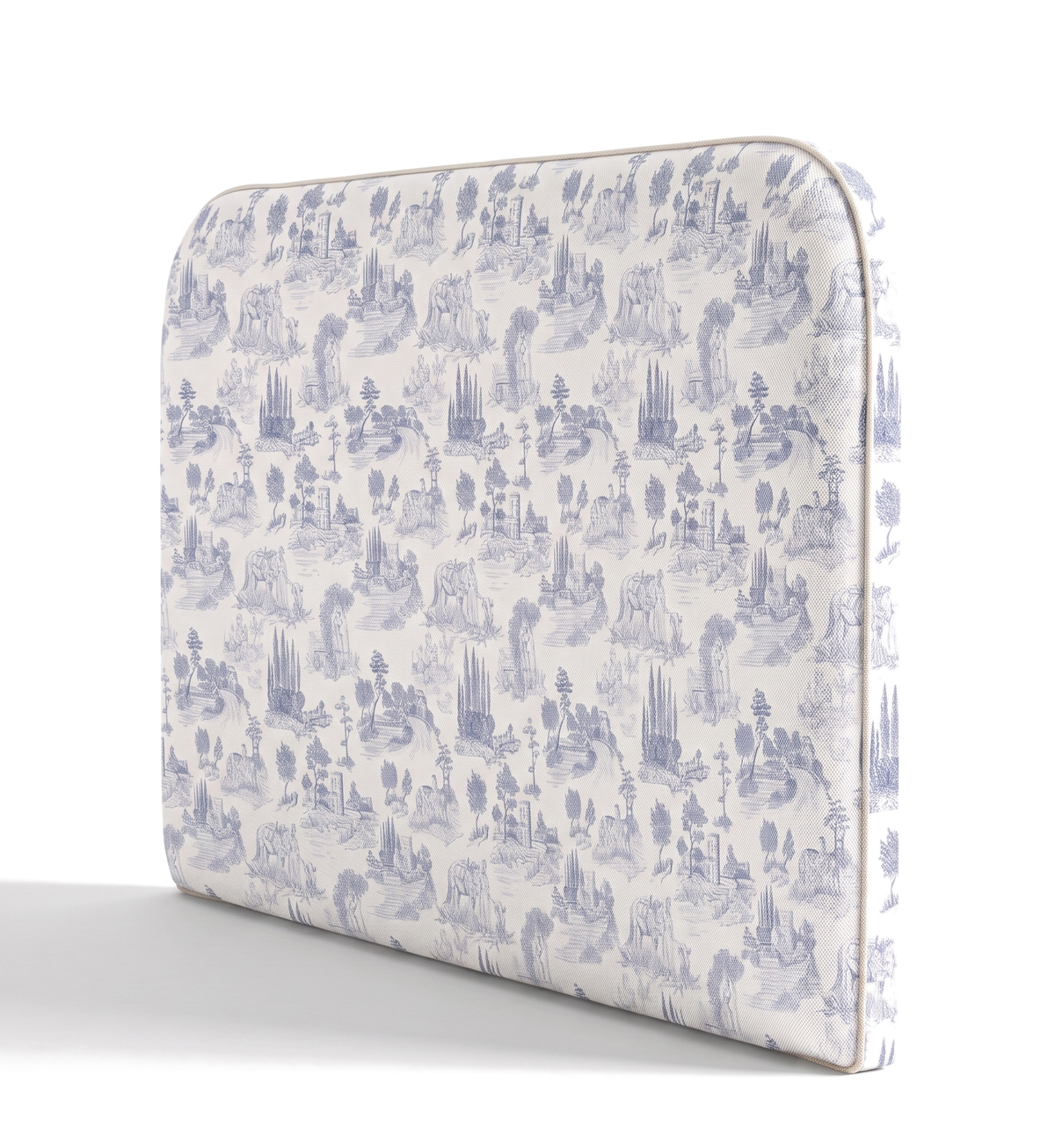 Respaldo de cama Toile de Jouy Blue — vista lateral