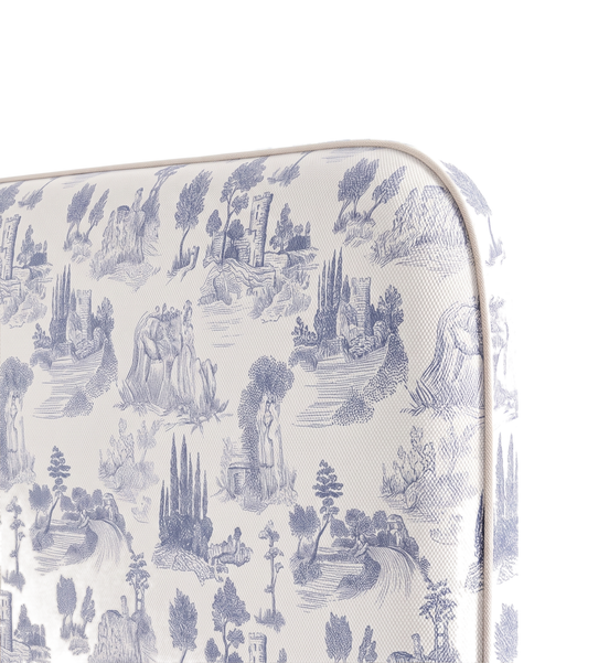 Respaldo de cama Toile de Jouy Blue — detalle de la tela