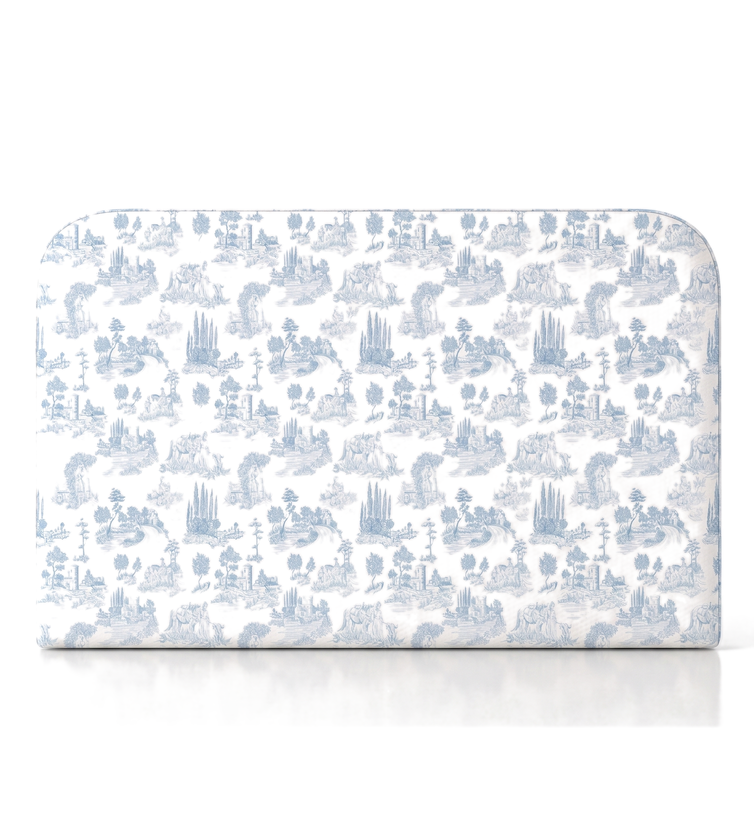 Respaldo de cama Toile de Jouy Celeste — vista frontal