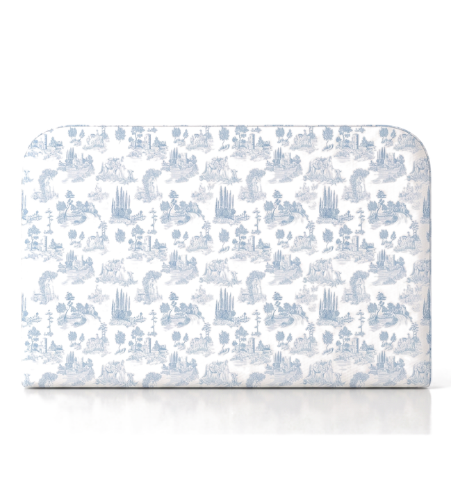 Respaldo de cama Toile de Jouy Celeste — vista frontal