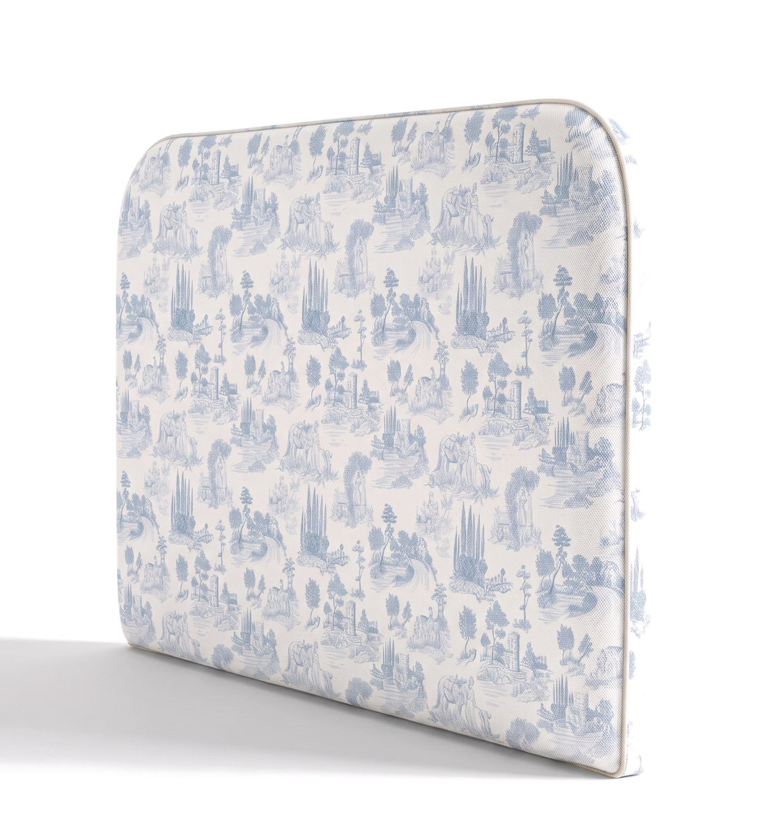 Respaldo de cama Toile de Jouy Celeste — vista lateral