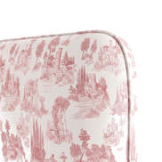 Respaldo de cama Toile de Jouy Rojo — detalle de la tela