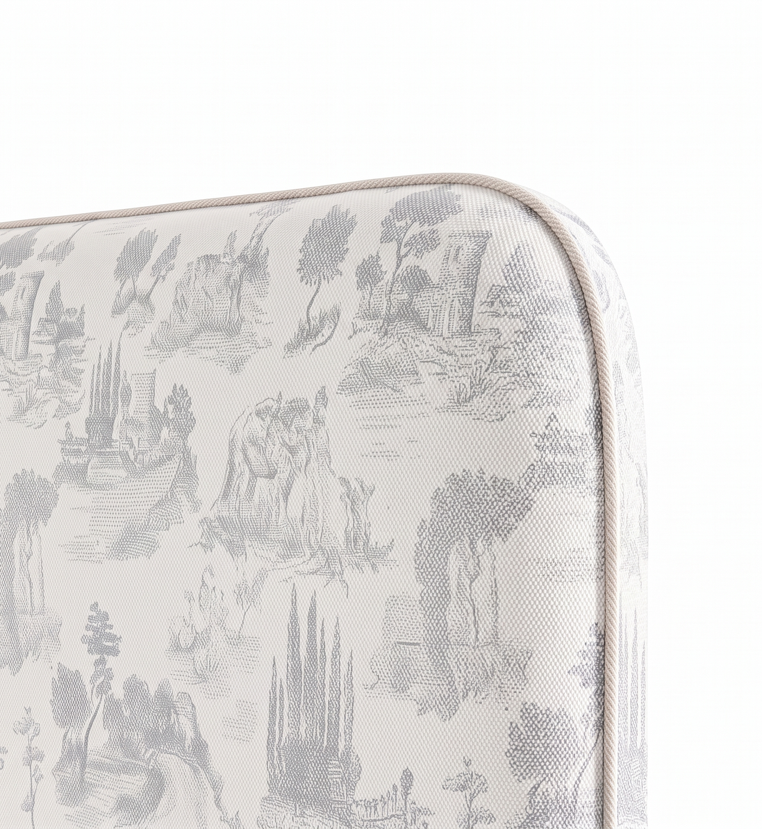 Respaldo de cama Toile Gris — detalle de la tela
