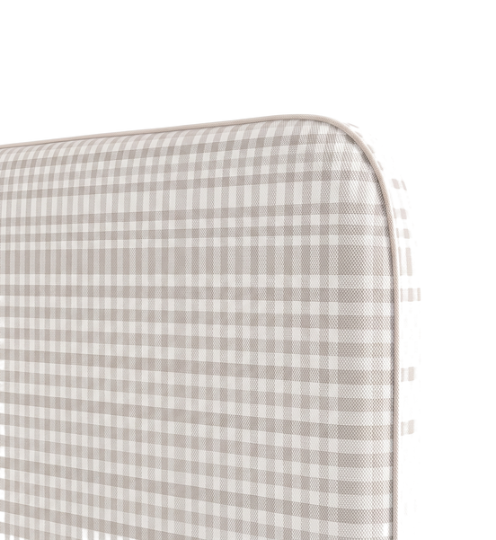 Respaldo de cama Vichy Beige — detalle de la tela