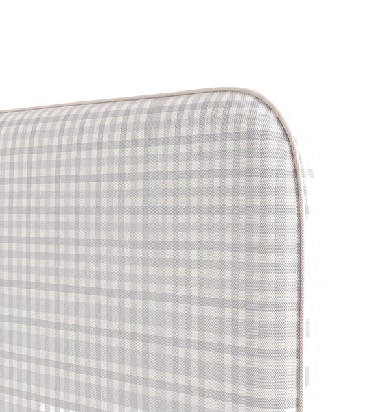 Respaldo de cama Vichy Blue — detalle de la tela