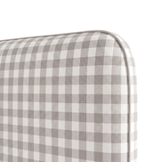 Respaldo de cama Vichy Grey — detalle de la tela