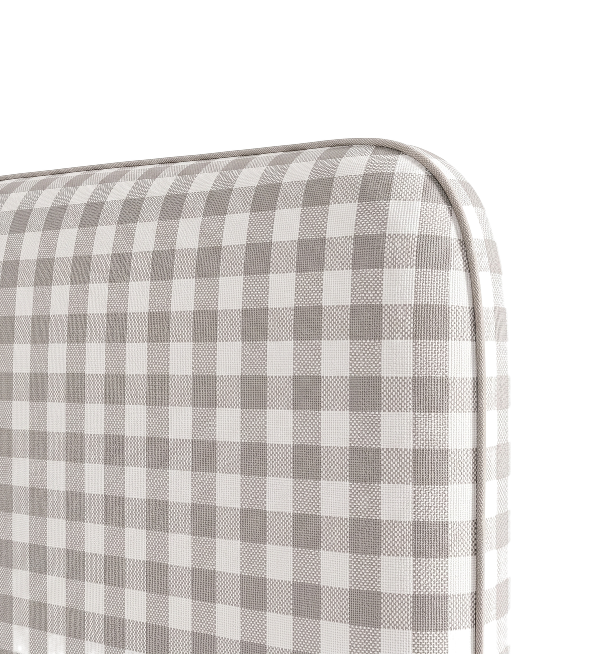 Respaldo de cama Vichy Grey — detalle de la tela