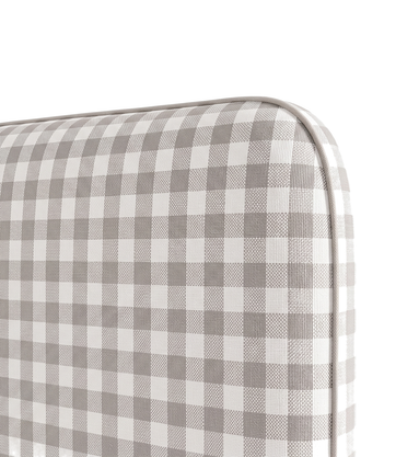 Respaldo de cama Vichy Grey — detalle de la tela