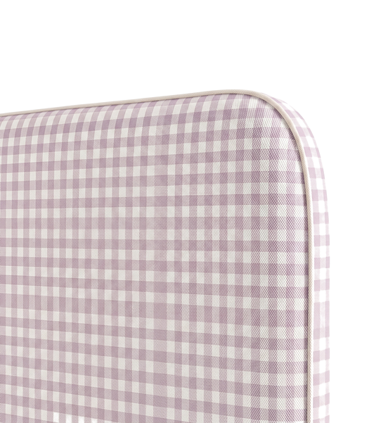 Respaldo de cama Vichy Pink — detalle de la tela