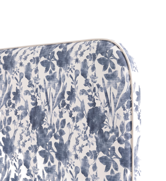 Respaldo de cama Vintage Flower Blue — detalle de la tela