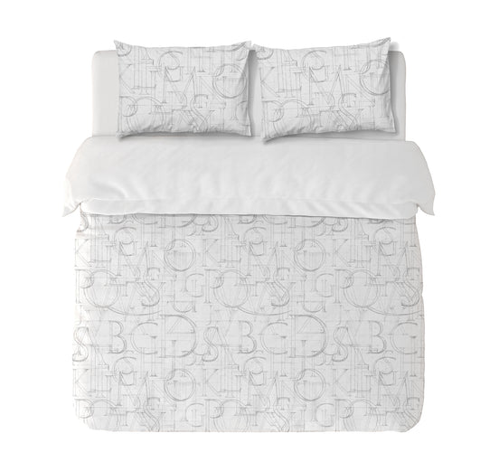  Textiles, Tela, Cojín, Funda Plumón, Piecera, Ropa Cama, Textil, cubre plumón, Genero, Cojines, Manta, Chal, Cubre Cama, Diseño Alfabet White