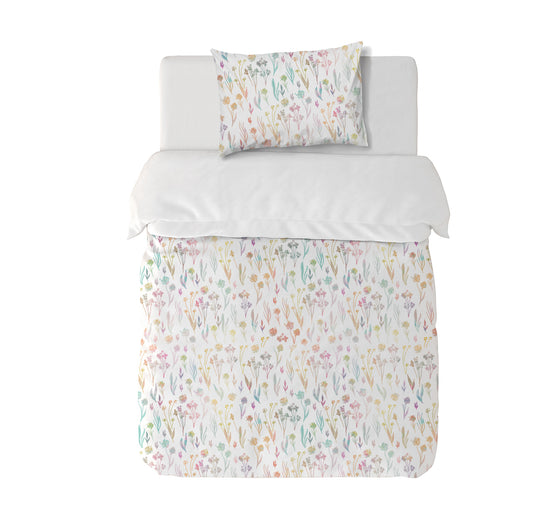 Funda Plumón Aqua Fleur Cuna 145 x 105 cm