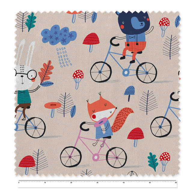 Tela Biking Animals x Metro (1,40 mts ancho)