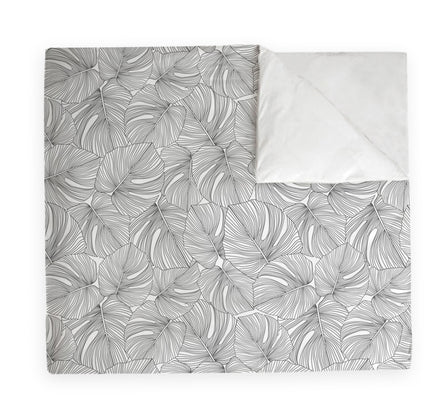 Manta Acolchada (Piecera) Black Moustera 210 x 140 cm