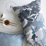 Textiles, Tela, Cojín, Funda Plumón, Piecera, Ropa Cama, Textil, cubre plumón, Genero, Cojines, Manta, Chal, Cubre Cama, Diseño Blue Flower