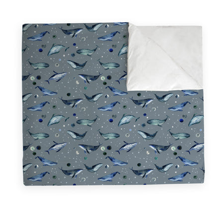 Manta Acolchada (Piecera) Blue Whales 210 x 140 cm