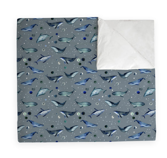 Manta Acolchada (Piecera) Blue Whales 210 x 140 cm