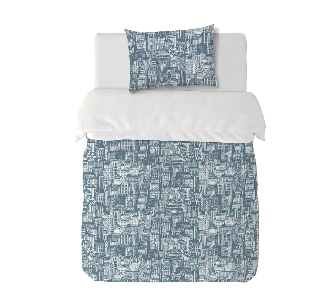 Funda Plumón City Blue Cuna 145 x 105 cm