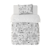 Textiles, Tela, Cojín, Funda Plumón, Piecera, Ropa Cama, Textil, cubre plumón, Genero, Cojines, Manta, Chal, Cubre Cama, Diseño City Lines