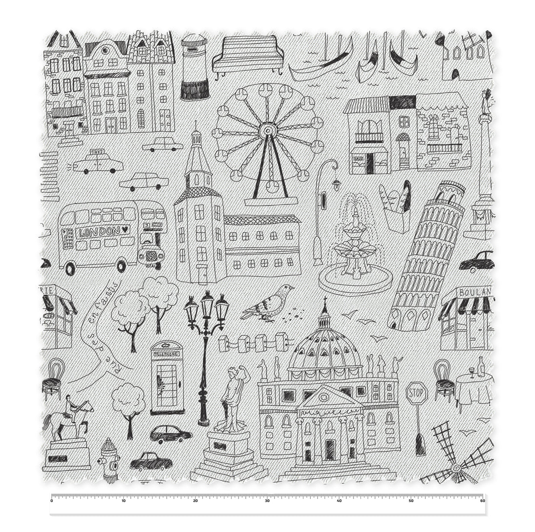 Textiles, Tela, Cojín, Funda Plumón, Piecera, Ropa Cama, Textil, cubre plumón, Genero, Cojines, Manta, Chal, Cubre Cama, Diseño City Lines