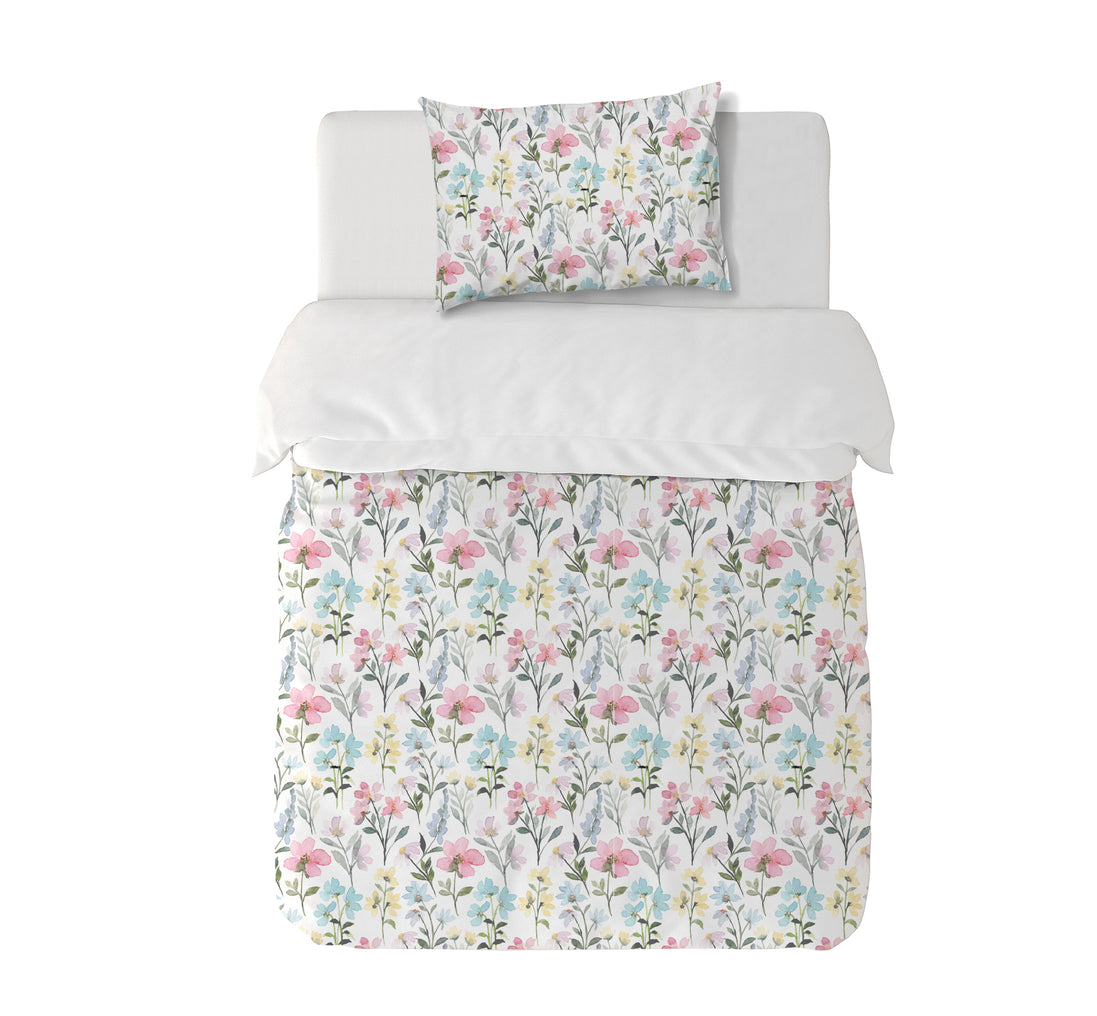 Funda Plumón Light Flowers Cuna 145 x 105 cm